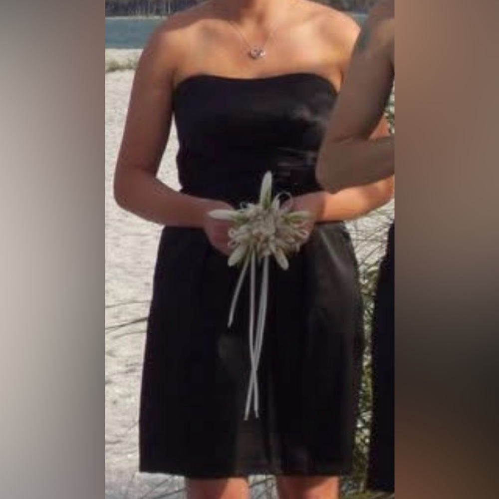 David's Bridal Strapless Black Dress